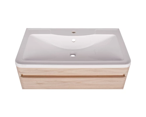 Тумба с раковиной ясень перламутр 80 см Style Line Атлантика ЛС-00000688 + ЛС-00000616