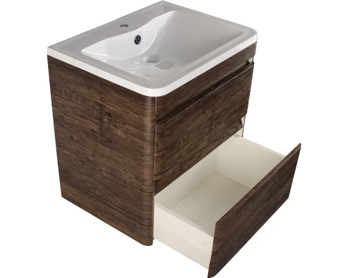 Тумба с раковиной старое дерево 60 см Style Line Атлантика СС-00002205 + СС-00002203