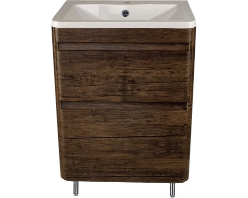 Тумба с раковиной старое дерево 60 см Style Line Атлантика СС-00002207 + СС-00002203