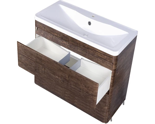 Тумба с раковиной старое дерево 90 см Style Line Атлантика СС-00002211 + СС-00002204