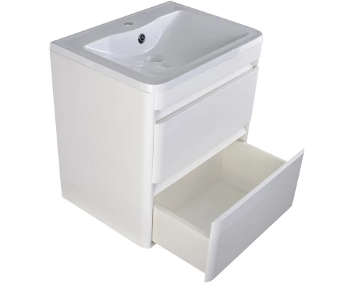 Тумба с раковиной белый матовый 60 см Style Line Атлантика СС-00002206 + СС-00002203