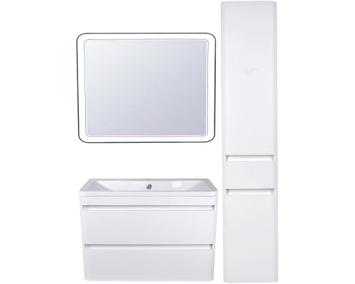 Тумба с раковиной белый матовый 90 см Style Line Атлантика СС-00002210 + СС-00002204