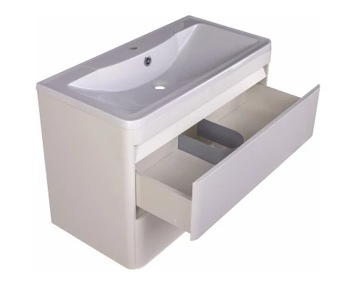 Тумба с раковиной белый матовый 90 см Style Line Атлантика СС-00002210 + СС-00002204