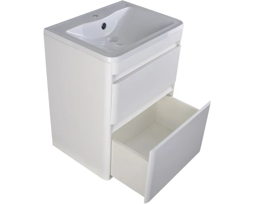 Тумба с раковиной белый матовый 60 см Style Line Атлантика СС-00002208 + СС-00002203