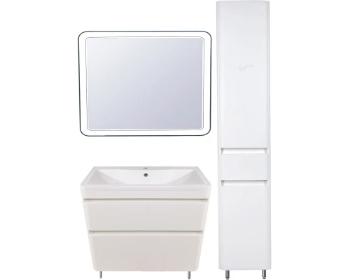 Тумба с раковиной белый матовый 90 см Style Line Атлантика СС-00002212 + СС-00002204