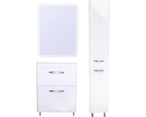 Тумба с раковиной белый глянец 60 см Style Line Каре СС-00002265 + СС-00002261