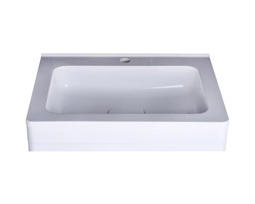 Тумба с раковиной белый глянец 60 см Style Line Каре СС-00002265 + СС-00002261