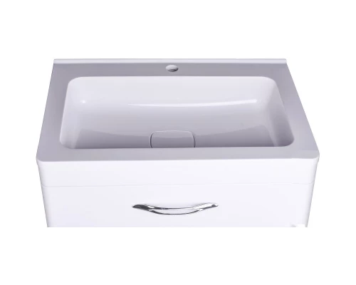 Тумба с раковиной белый глянец 70 см Style Line Каре СС-00002266 + СС-00002262