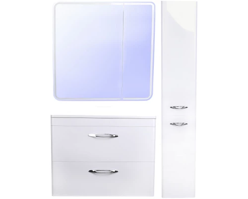 Тумба с раковиной белый глянец 80 см Style Line Каре СС-00002270 + СС-00002263