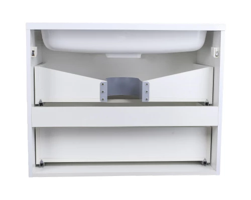 Тумба с раковиной белый глянец 80 см Style Line Каре СС-00002270 + СС-00002263