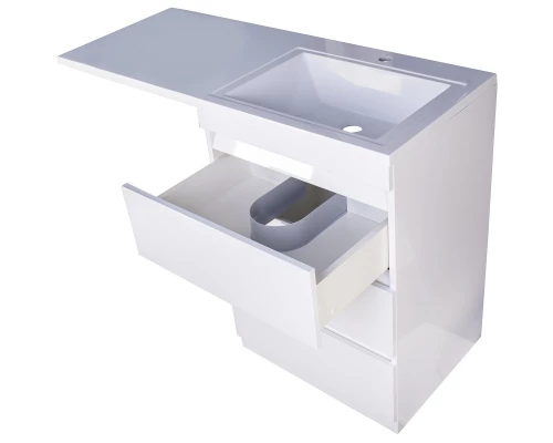 Тумба с раковиной белый глянец 120 см Style Line Даллас СС-00002272 + СС-00000394