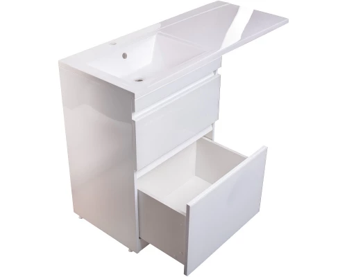 Тумба с раковиной белый глянец 120 см Style Line Даймонд СС-00000559 + СС-00000367