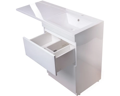 Тумба с раковиной белый глянец 120 см Style Line Даймонд СС-00000559 + СС-00000394