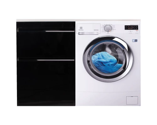 Тумба с раковиной черный глянец 120 см Style Line Даймонд СС-00000560 + СС-00000367