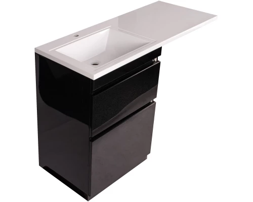Тумба с раковиной черный глянец 120 см Style Line Даймонд СС-00000560 + СС-00000367