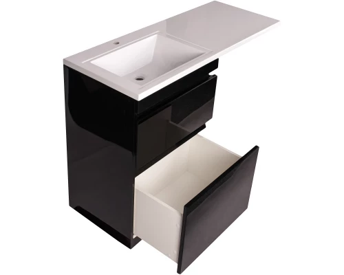 Тумба с раковиной черный глянец 120 см Style Line Даймонд СС-00000560 + СС-00000367