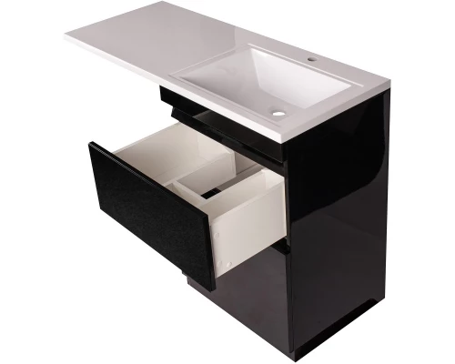 Тумба с раковиной белый глянец 120 см Style Line Даймонд СС-00000560 + СС-00000394