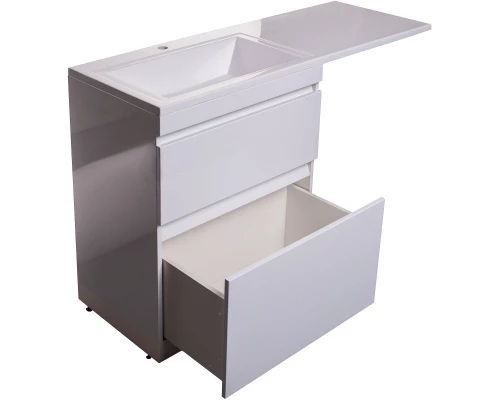 Тумба с раковиной белый глянец 130 см Style Line Даллас СС-00000557 + СС-00000541