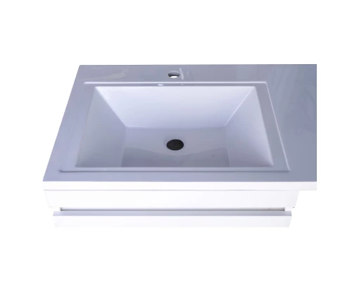 Тумба с раковиной белый глянец 130 см Style Line Даллас СС-00000558 + СС-00000541