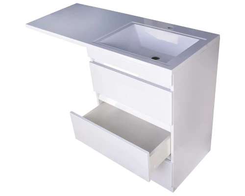 Тумба с раковиной белый глянец 130 см Style Line Даллас СС-00000558 + СС-00000540