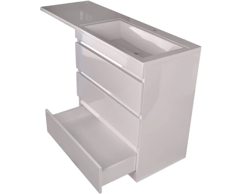 Тумба с раковиной белый глянец 140 см Style Line Даллас СС-00002221 + СС-00002215