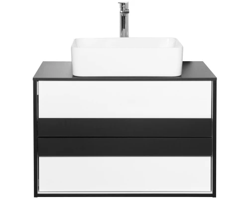 Тумба белый глянец/черный матовый 80 см Style Line Амстердам ЛС-000010042