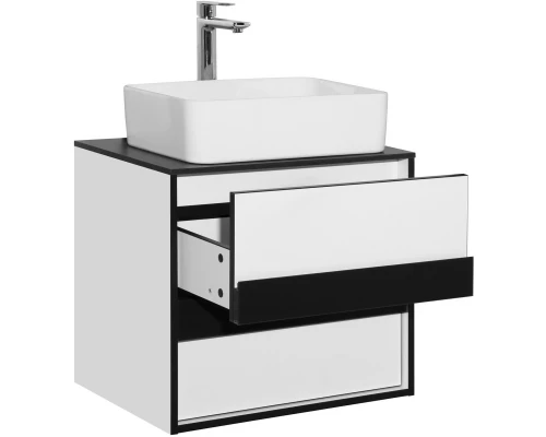 Тумба с раковиной белый глянец/черный матовый 60 см Style Line Амстердам ЛС-000010040 + СС-00002285