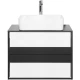 Тумба с раковиной белый глянец/черный матовый 70 см Style Line Амстердам ЛС-000010041 + СС-00002285