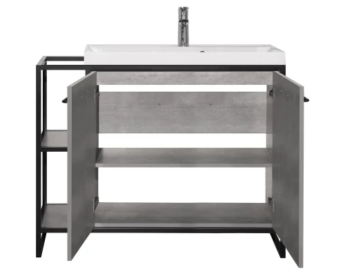 Тумба с раковиной бетон/черный 100 см Style Line Лофт ЛС-000010021 + ЛС-00000723