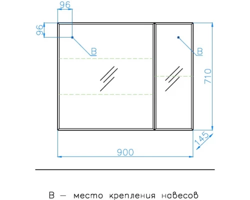 Зеркальный шкаф 90x71 см соната Style Line Берлин СС-00002250