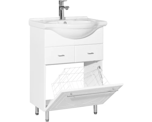 Тумба с раковиной белый глянец 60,5 см Style Line Лана СС-00002253 + ЛС-00000143