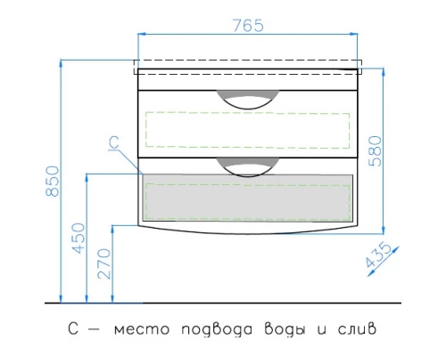 Тумба с раковиной белый глянец 80 см Style Line Жасмин 2 ЛС-000010037 + ЛС-00000156