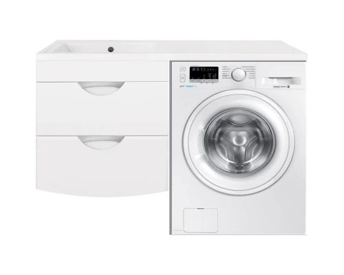 Тумба с раковиной белый глянец 120 см Style Line Жасмин 2 ЛС-00000577 + СС-00000367