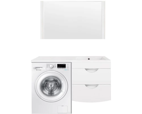 Тумба с раковиной белый глянец 120 см Style Line Жасмин 2 ЛС-00000577 + СС-00000394