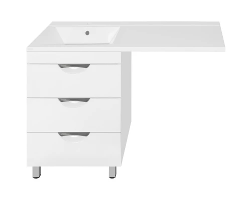 Тумба с раковиной белый глянец 120 см Style Line Жасмин ЛС-00000644 + СС-00000367