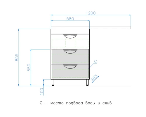 Тумба с раковиной белый глянец 120 см Style Line Жасмин ЛС-00000644 + СС-00000394
