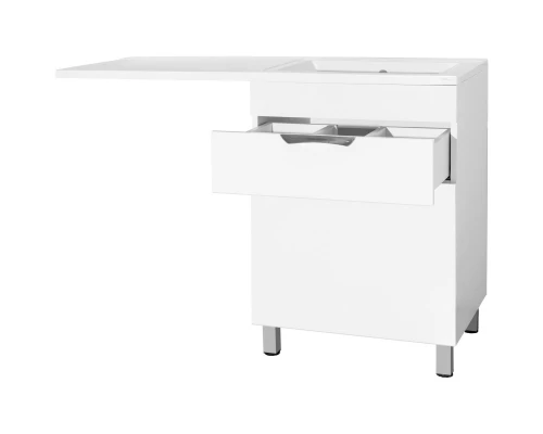 Тумба с раковиной белый глянец 120 см с бельевой корзиной Style Line Жасмин ЛС-00000645 + ЛС-00000394