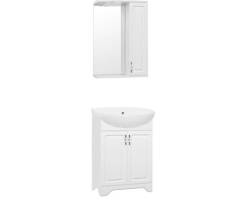 Тумба с раковиной белый глянец 56 см Style Line Олеандр-2 ЛС-00000046 + ЛС-00000158