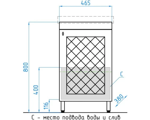 Тумба с раковиной белый глянец 50 см Style Line Канна ЛС-00000297 + ЛС-00000154