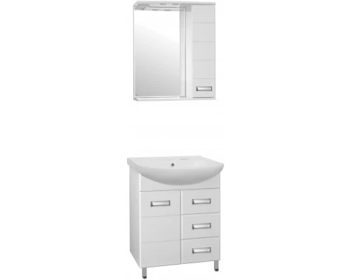 Тумба с раковиной белый глянец 66,5 см Style Line Ирис ЛС-00000016 + ЛС-00000153