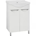 Тумба с раковиной белый глянец 60,5 см Style Line Жасмин ЛС-00000034 + ЛС-00000157