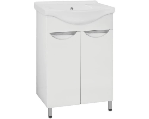 Тумба с раковиной белый глянец 60,5 см Style Line Жасмин ЛС-00000034 + ЛС-00000157
