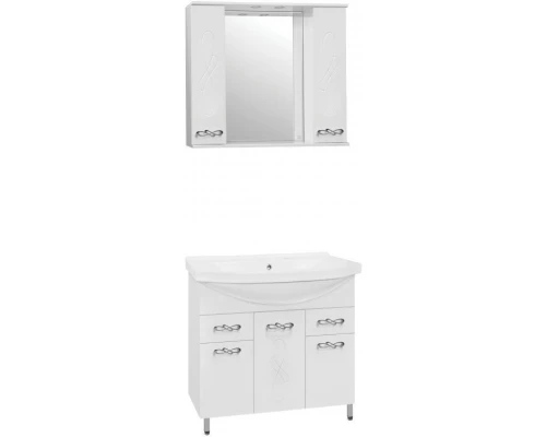 Тумба с раковиной белый глянец 90,5 см Style Line Венеция ЛС-00000260 + ЛС-00000152