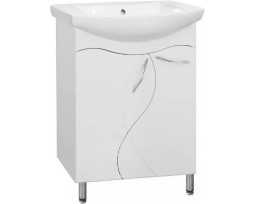 Тумба с раковиной белый глянец 65 см Style Line Амелия ЛС-00000009 + ЛС-00000148