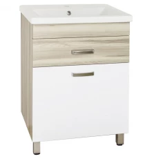 Тумба с раковиной дерево/белый глянец 60 см Style Line Ориноко ЛС-00000383 + ЛС-00000155