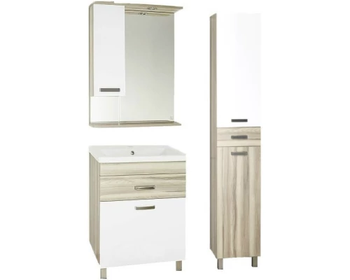 Тумба с раковиной дерево/белый глянец 60 см Style Line Ориноко ЛС-00000383 + ЛС-00000155