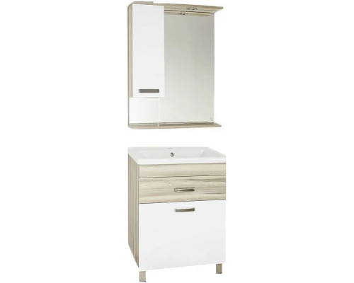 Тумба с раковиной дерево/белый глянец 60 см Style Line Ориноко ЛС-00000383 + ЛС-00000155