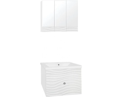 Тумба с раковиной белый глянец 80 см Style Line Вероника ЛС-00000252 + ЛС-00000156