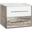 Тумба с раковиной бетон/белый глянец 80 см Style Line Экзотик ЛС-00000402 + СС-00000404