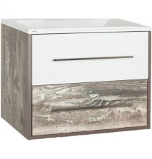 Тумба с раковиной бетон/белый глянец 80 см Style Line Экзотик ЛС-00000402 + СС-00000404